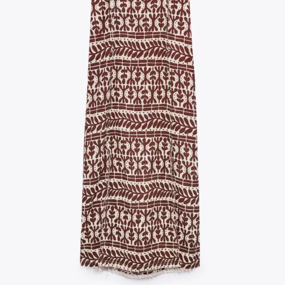 Zara Printed Linen Blend Dress - Picture 10 of 14